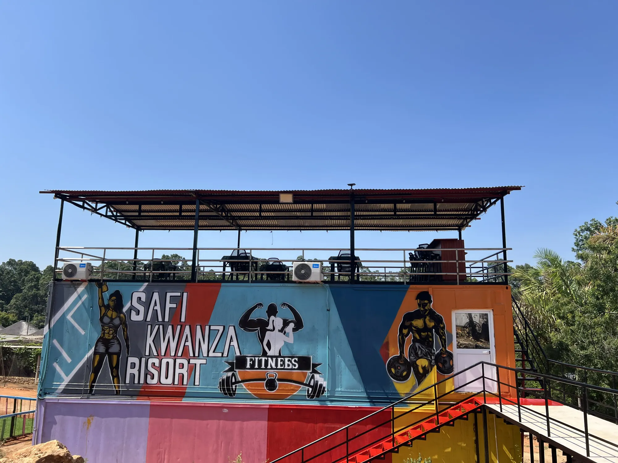 Safi Kwanza Resort fitness centre exterior mural